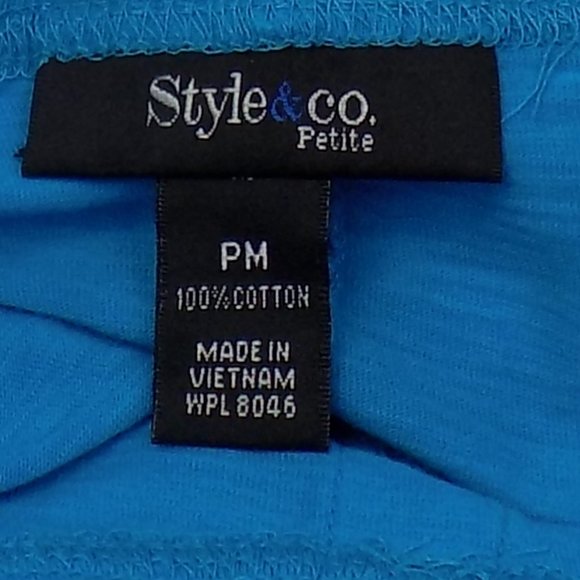 Style & Co. Ruched Sleeve One-Pocket Henley Size Petite Medium - Picture 5 of 5